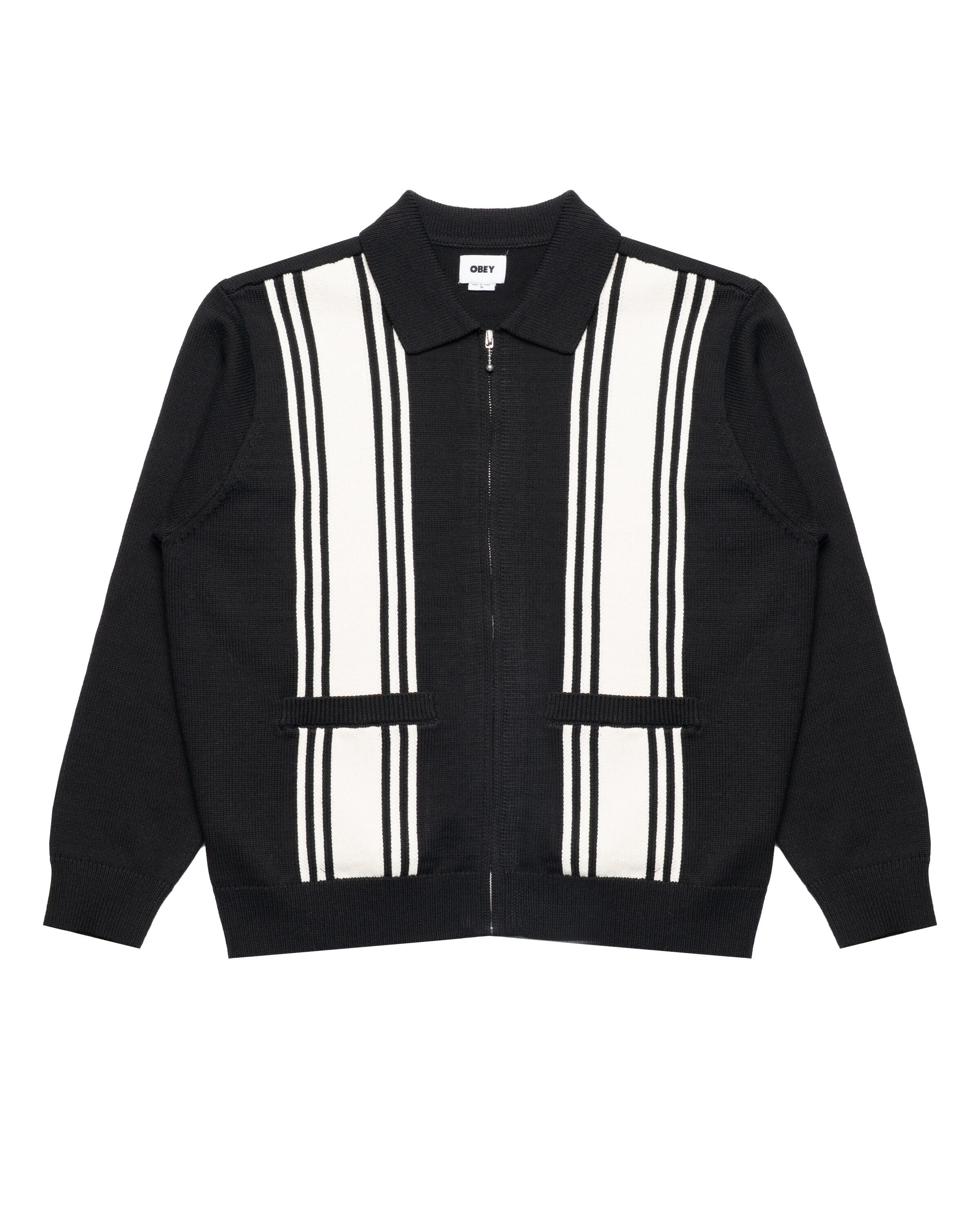 Obey MATT ZIP UP SWEATER | 151010046-BKM | AFEW STORE